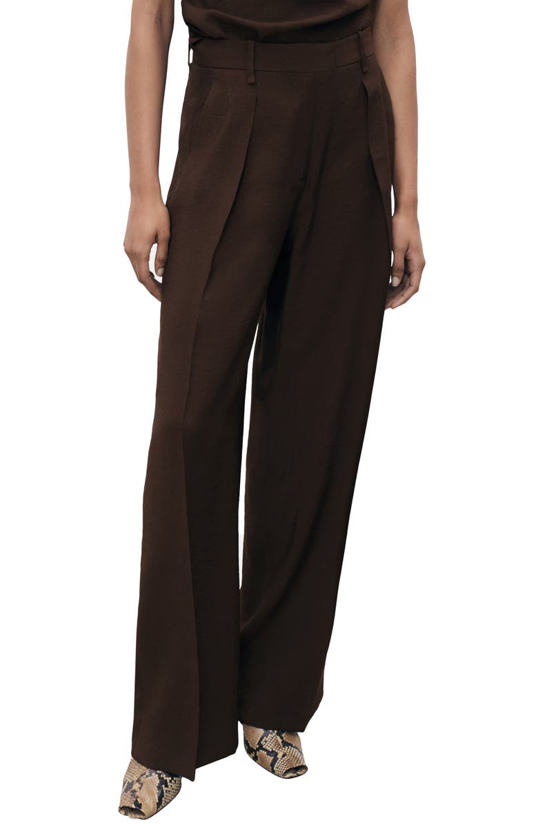 MANGO Pleated Wide Leg Pants, Main, color,