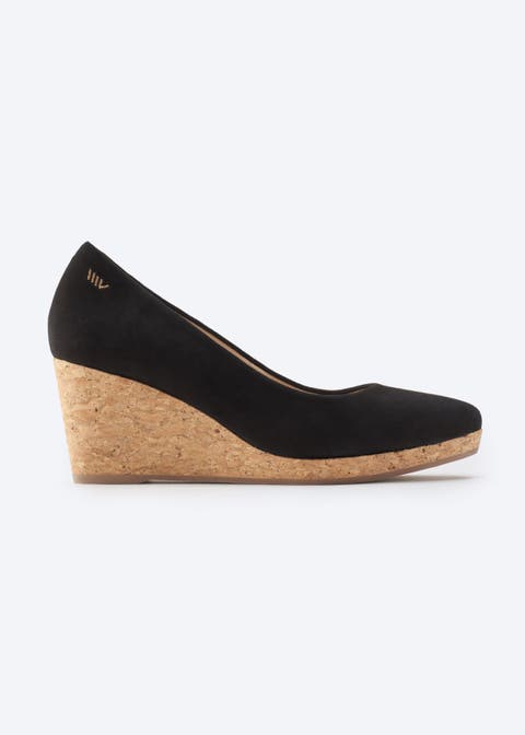 Riera Suede Cork Wedges