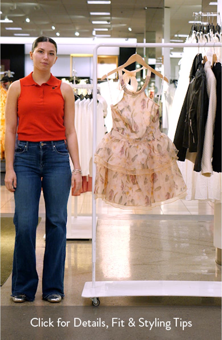 Danna Floral Print Halter Minidress, sales video thumbnail