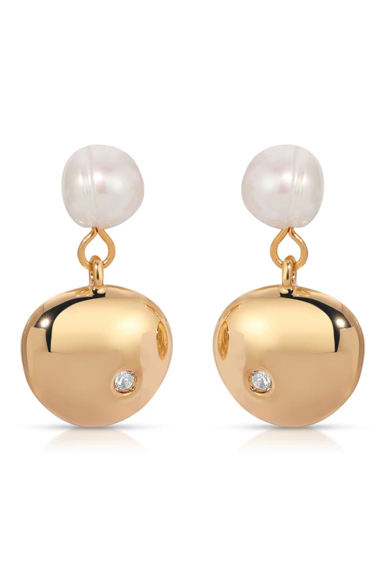 Bean Drop Earrings, Main, color, GOLD