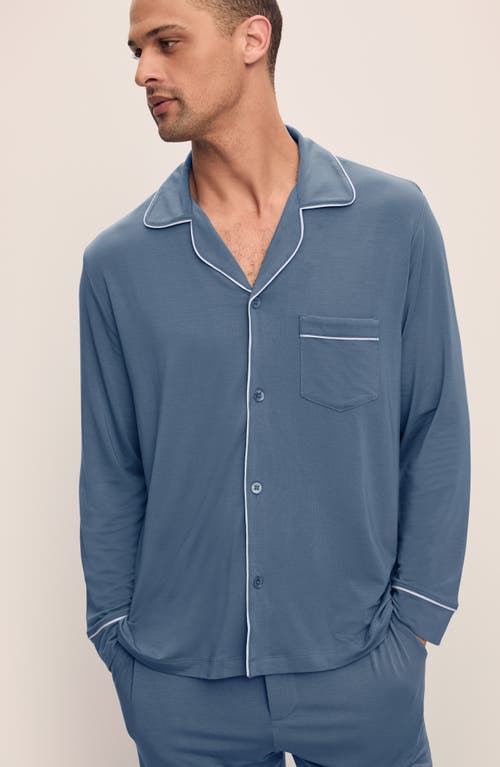 Eberjey William Pajama Set In Coastal Blue/ice Blue