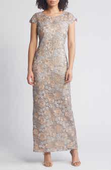 Xscape Evenings Floral Lace Sheath Gown