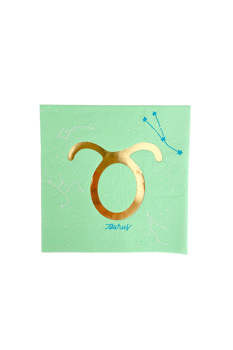 Zodiac Themed Large Napkins, Main, color, Taurus