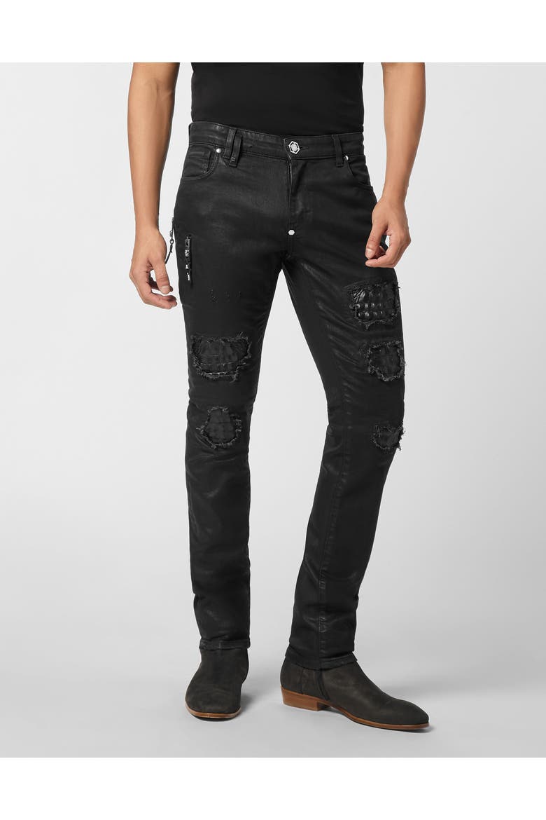 Rockstar Jeans With Cocco Embossed Inserts Men, Main, color, Zion