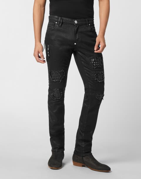 Rockstar Jeans With Cocco Embossed Inserts Men
