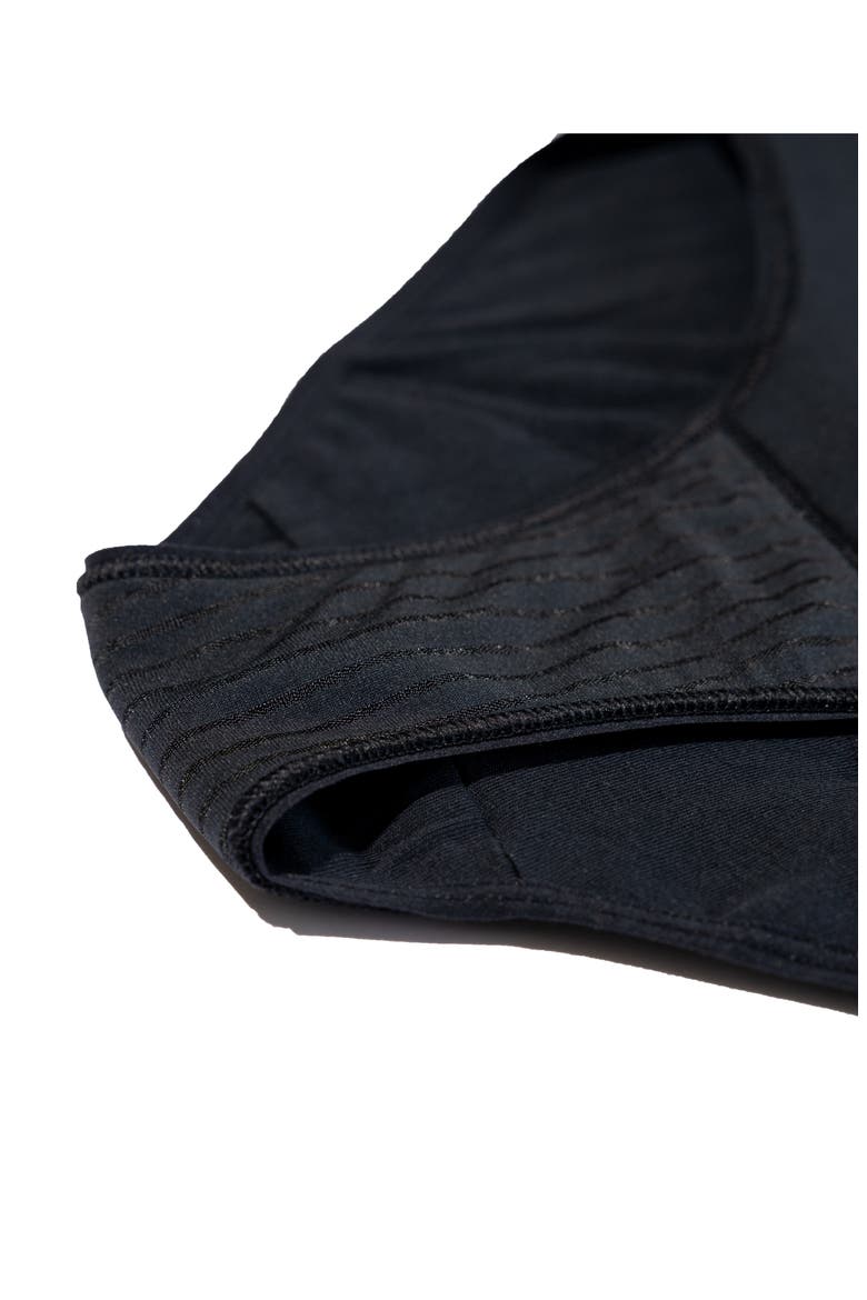 Period & Leakproof High Absorbency Stretch Cotton Briefs, Alternate, color, BLACK