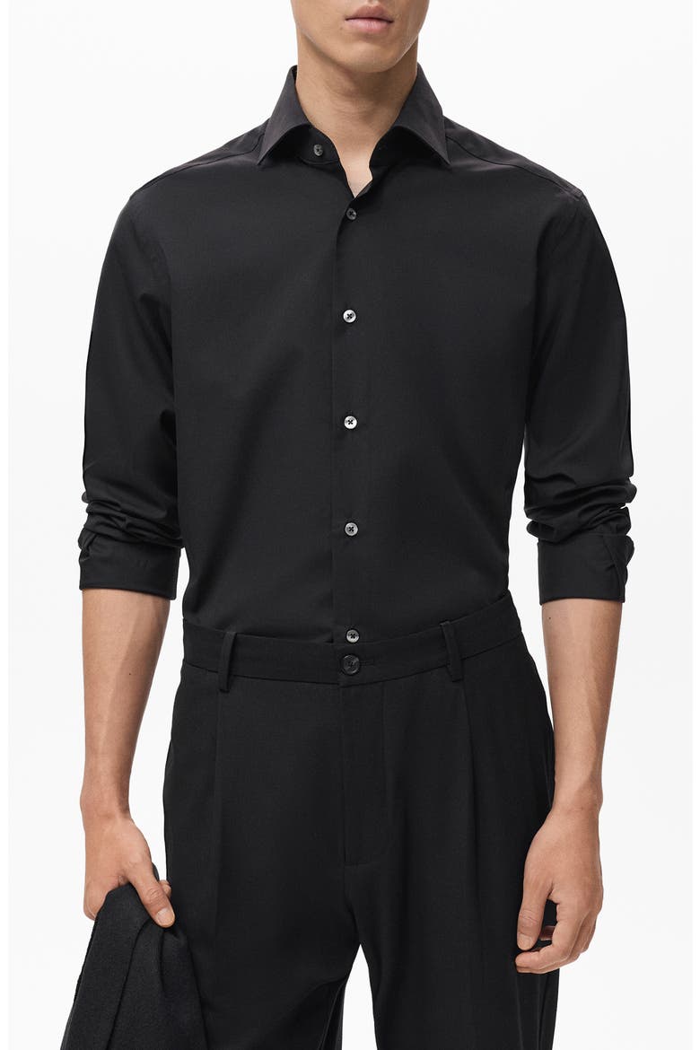 Regular Fit Cotton Oxford Cloth Button-Up Shirt, Main, color, BLACK