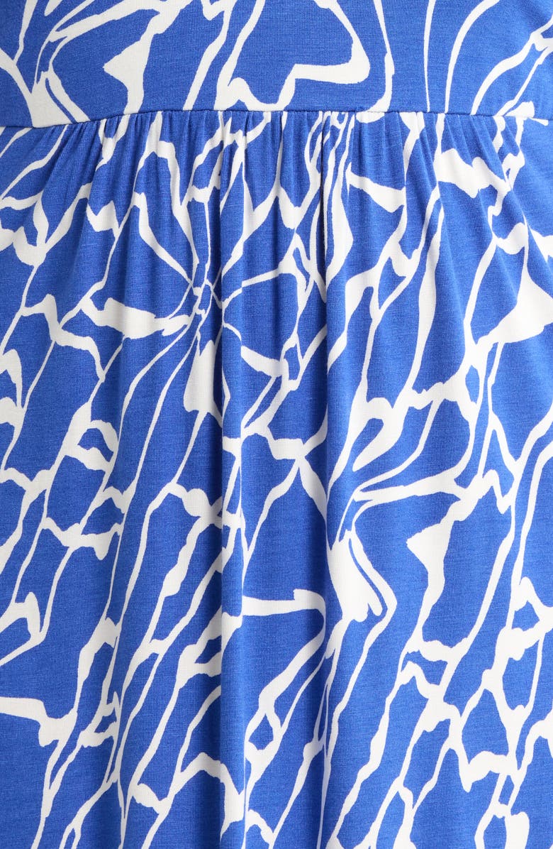 Loveappella Floral Sleeveless Jersey Maxi Dress, Alternate, color, Electric