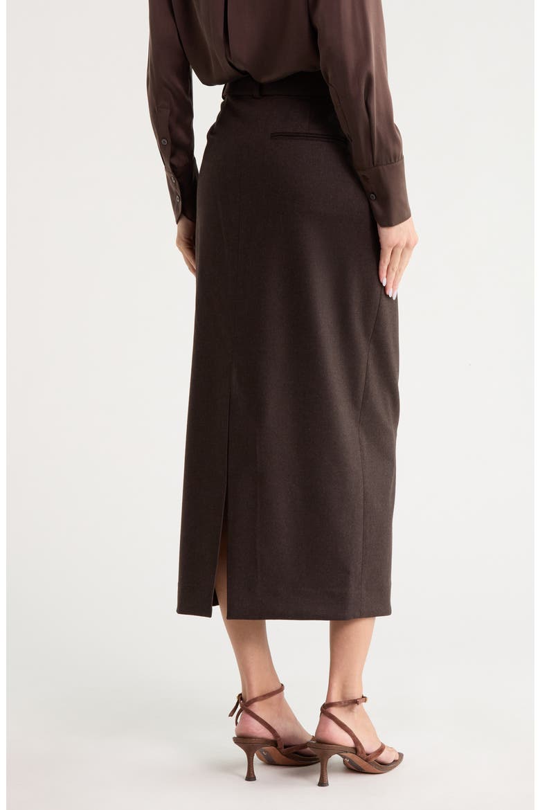 Wool & Cashmere Midi Skirt, Alternate, color, CHOCOLATE