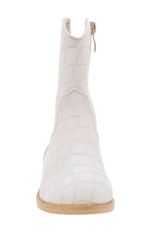 Shushop Kids' Zouzou Croc Embossed Western Boot In Brown