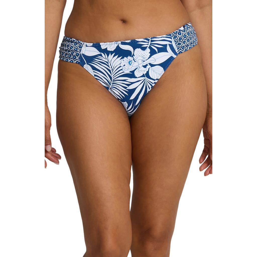 Shop Tommy Bahama Island Cays Blooms Reversible Hipster Bikini Bottoms In Mare Navy
