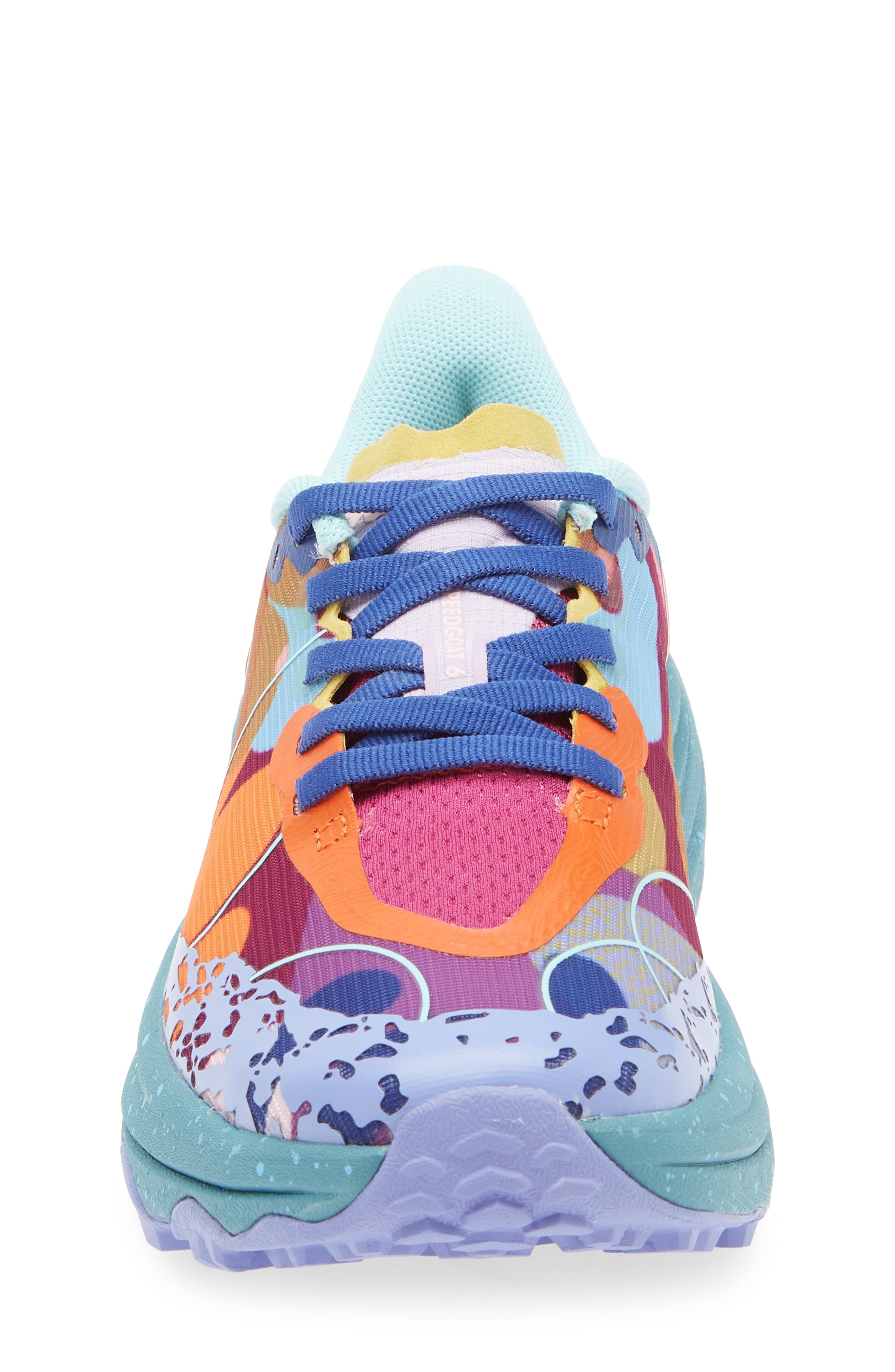 HOKA Kids' Speedgoat 6 Studio Proba Trail Running Shoe, Alternate, color, Rouge / Aegean Blue