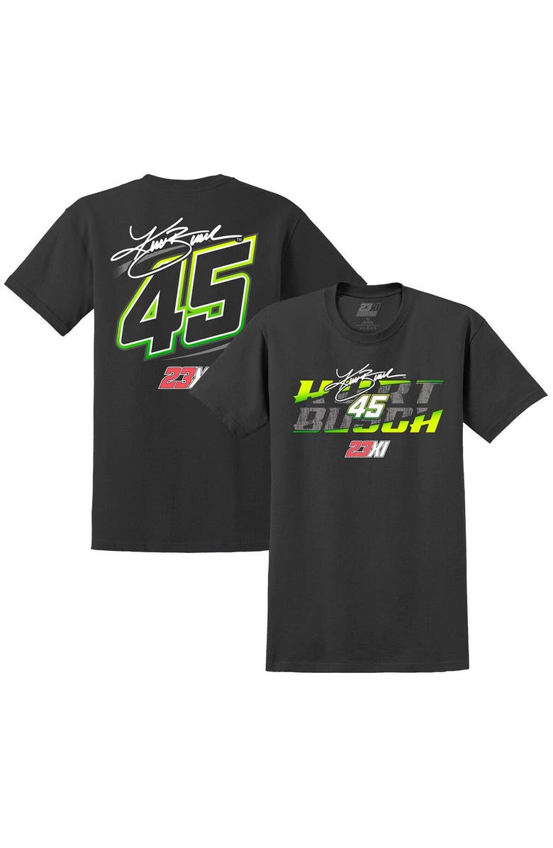 23XI Racing Men's 23XI Racing Black Kurt Busch Lifestyle 2-Spot T-Shirt, Main, color, Black