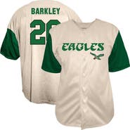 FANATICS Men's Fanatics Saquon Barkley Cream Philadelphia Eagles Big & Tall Baseball Button-Up Shirt