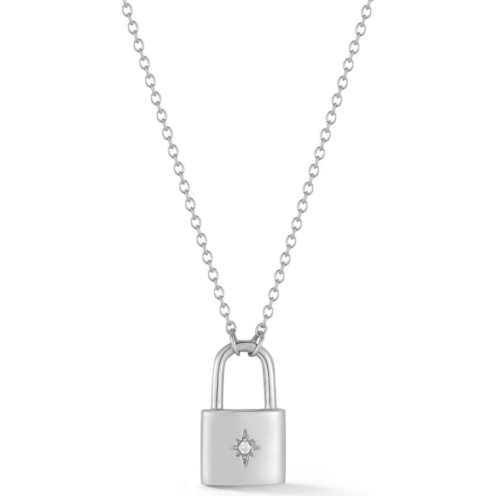 Glaze Jewelry Cubic Zirconia Star Padlock Pendant Necklace In Metallic