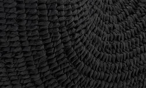 Mango Large Raffia Shoulder Bag In Black