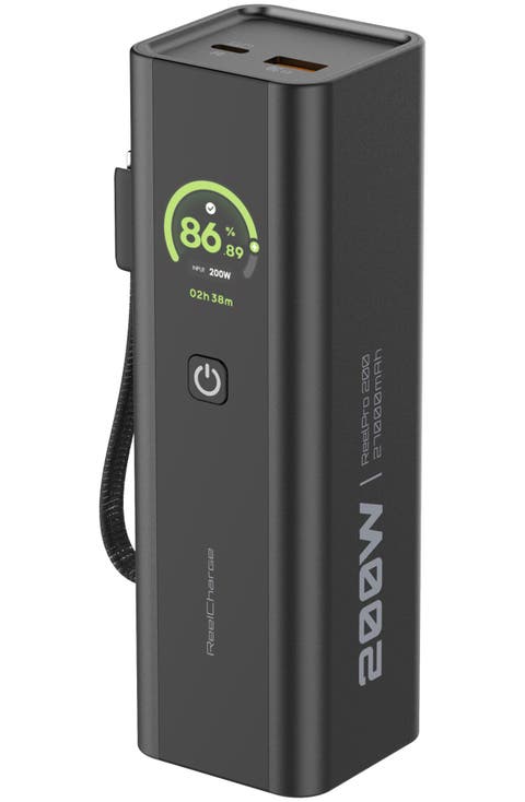 ReelPro 200W Power Bank with Integrated Cable 27,000 mA