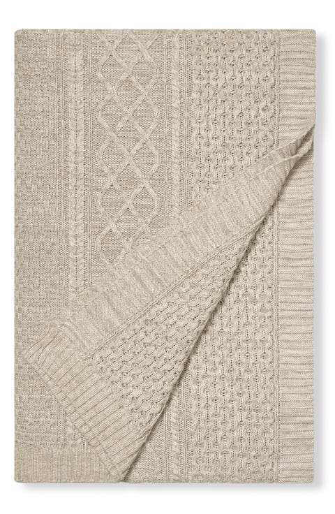 Aran Cable Organic Cotton Throw Blanket