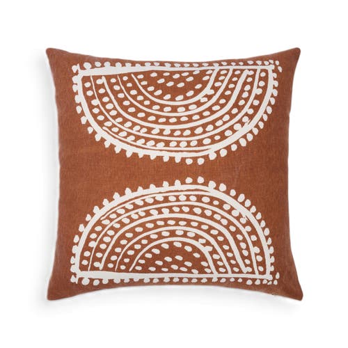 Naki & Ssam Radiance Oversized Sunburst Motif Print Square Pillow Cover In Blue