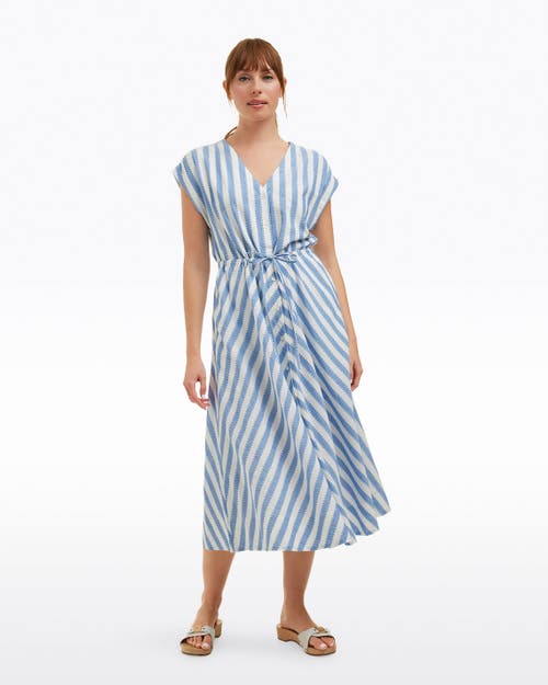 Draper James Haven Short Sleeve Midi Shirtdress In Blue