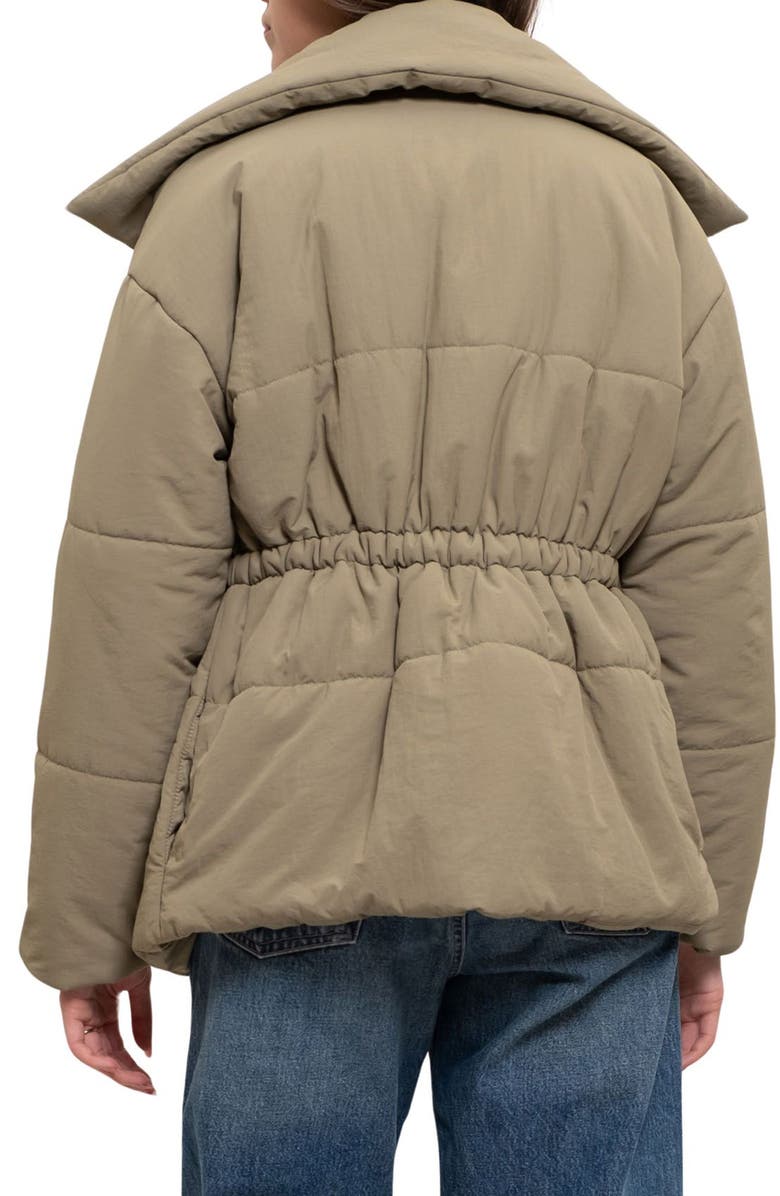 Blu Pepper Waist Puffer Jacket, Alternate, color, Light Olive