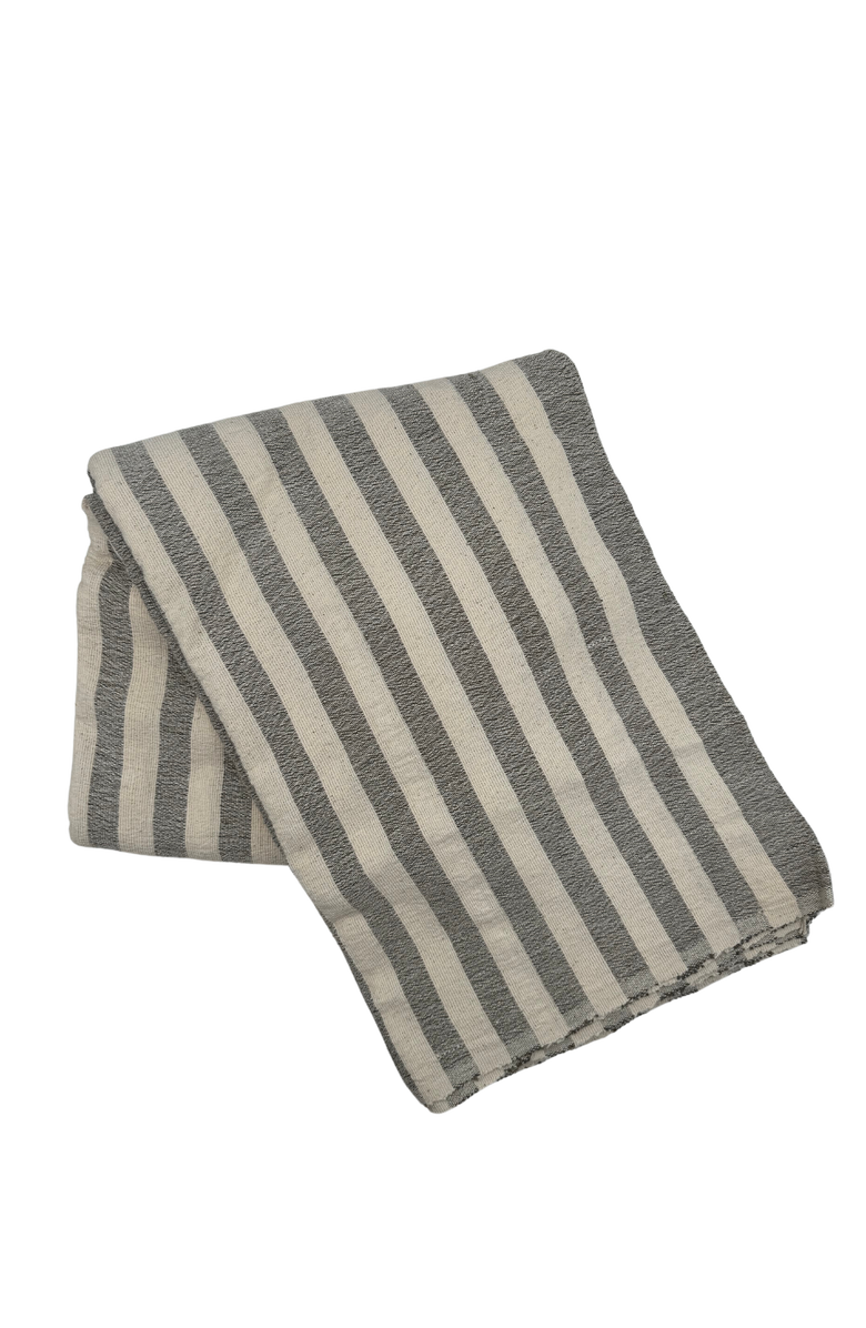KD Weave Large Stripe Tablecloth, Main, color, Gray