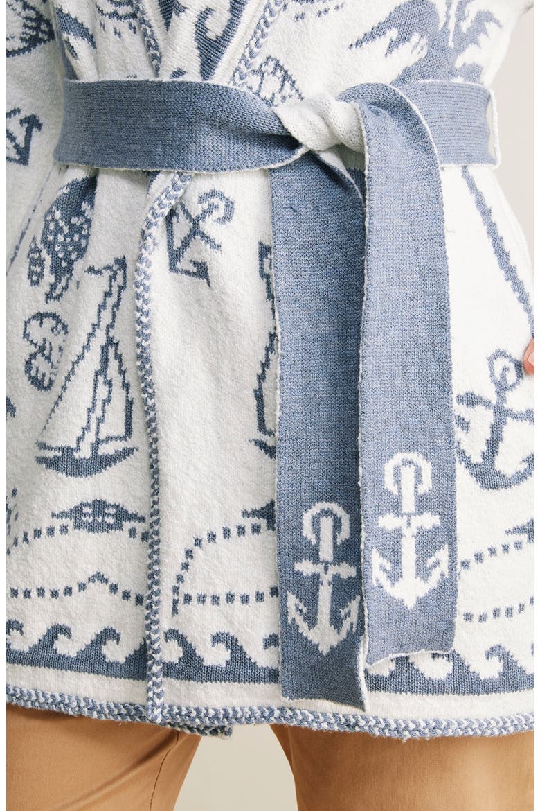 Intarsia Cotton Blend Cardigan, Alternate, color, MARSHMALLOW