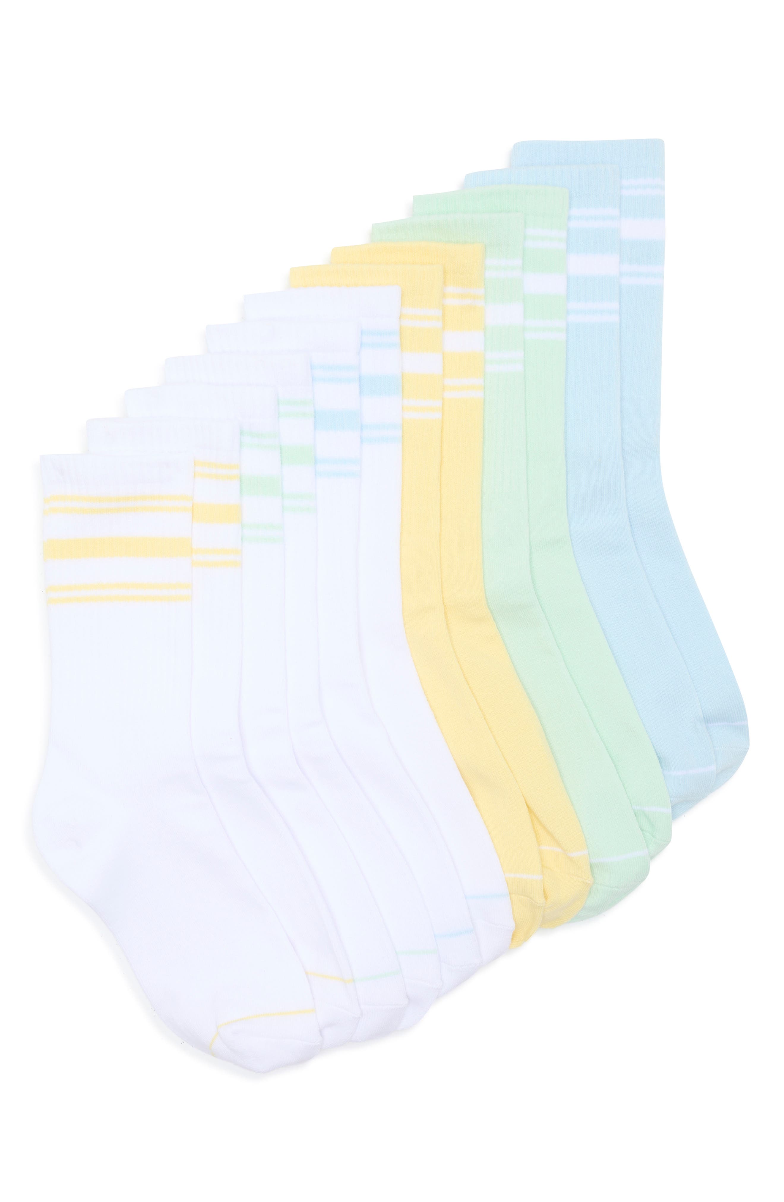 90 DEGREE BY REFLEX 6-Pack Ribbed Crew Socks