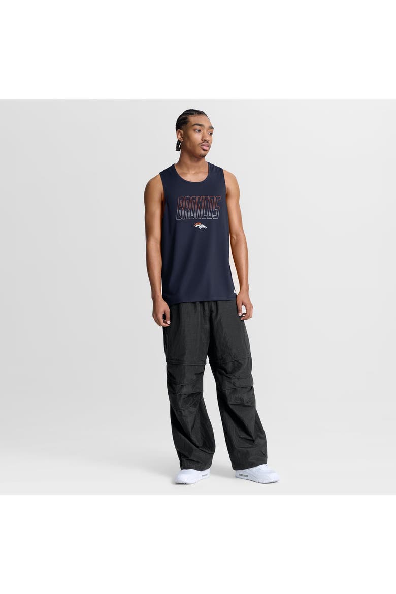 Men's Nike Navy Denver Broncos Kickoff Miler Dri-FIT Tank​ Top, Alternate, color, Navy