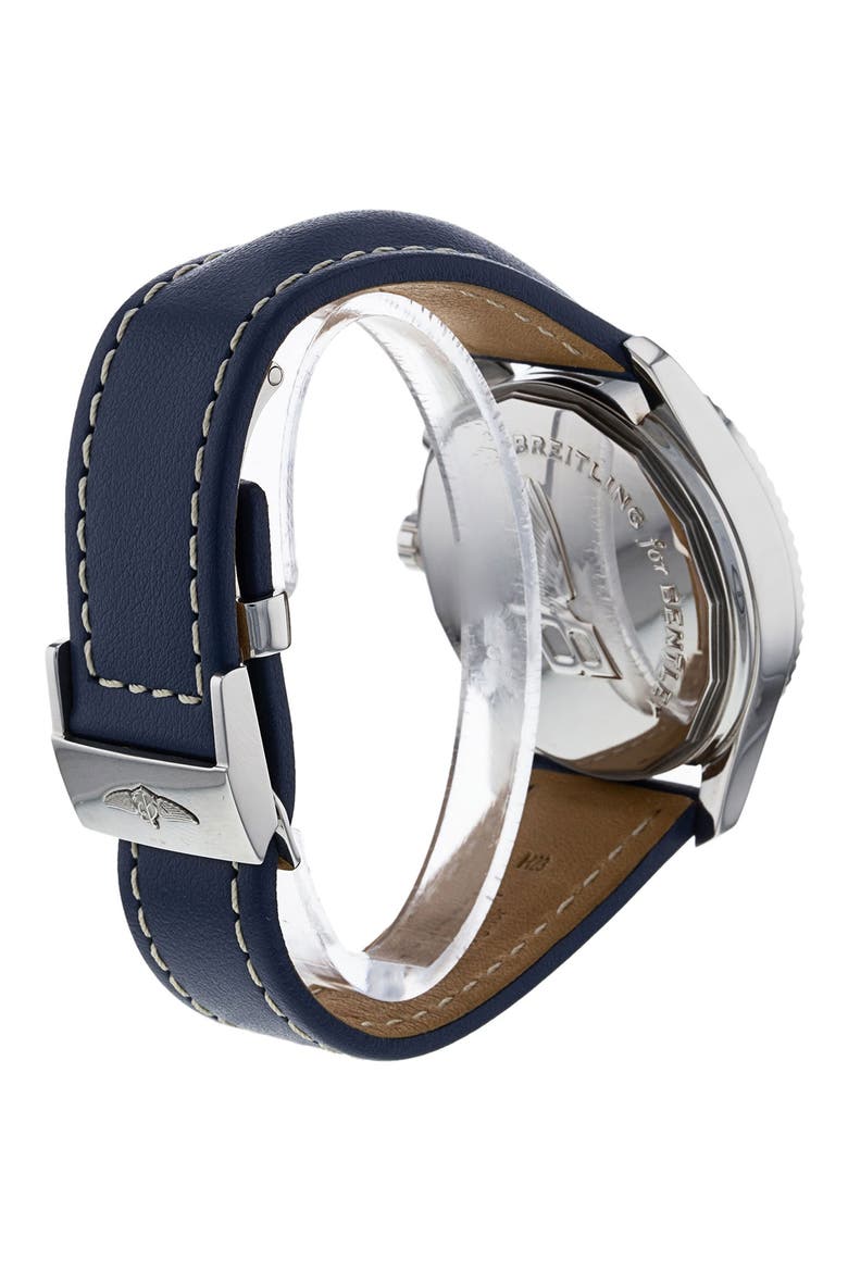 Breitling Preowned Bentley Mark VI Leather Strap Chronograph Watch, 42mm, Alternate, color, BLUE
