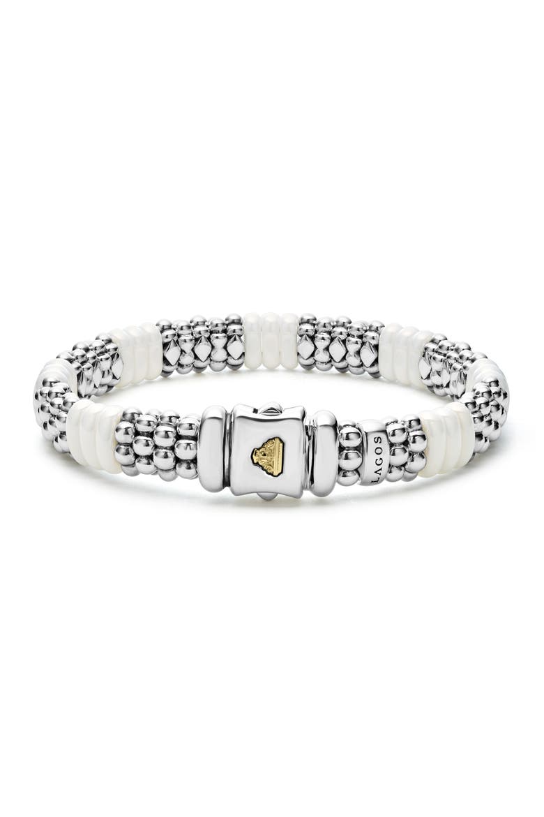 White Caviar Station Rope Bracelet, Alternate, color, WHITE