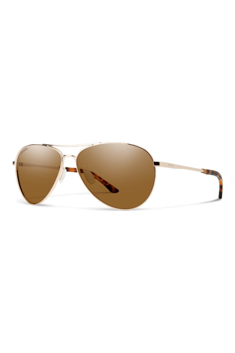 Langley II 61mm ChromaPop™ Polarized Aviator Sunglasses, Alternate, color, GOLD / BROWN