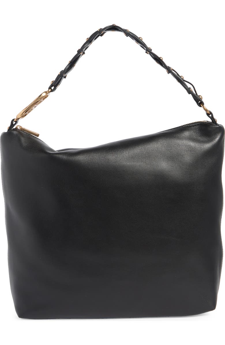 Sam Edelman Marilyn Chain Link Leather Shoulder Bag, Main, color, Black
