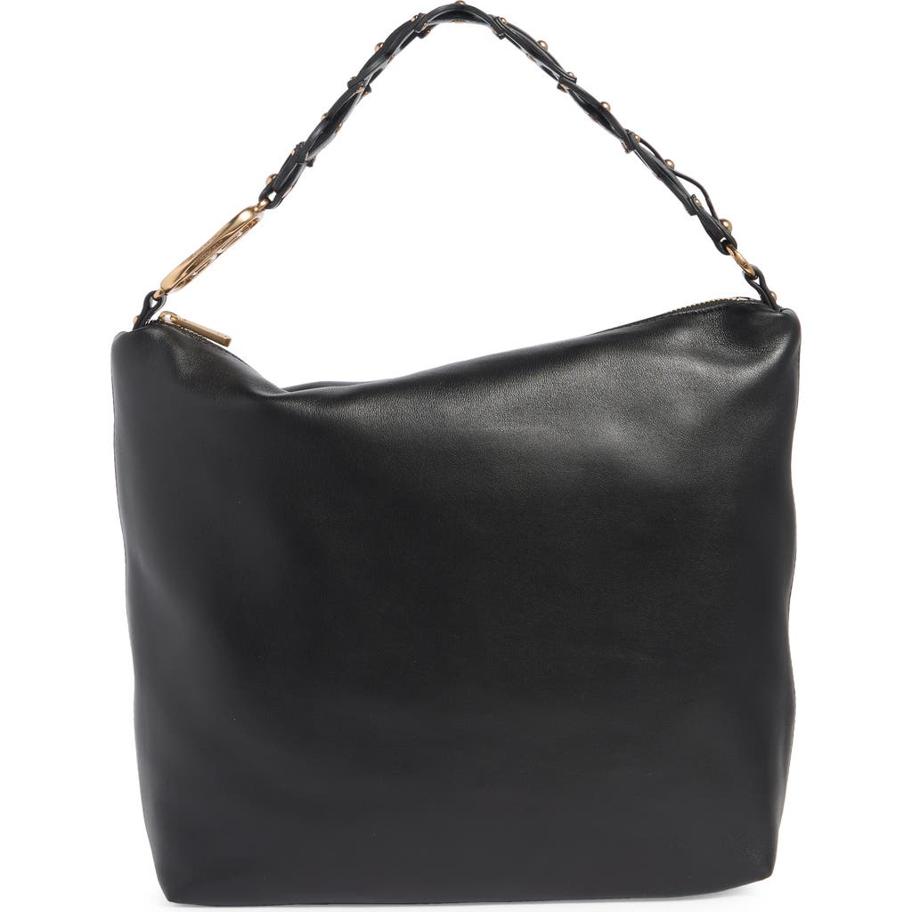 Sam Edelman Marilyn Chain Link Leather Shoulder Bag In Black