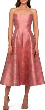Kay Unger Quincy Strapless Midi Cocktail Dress