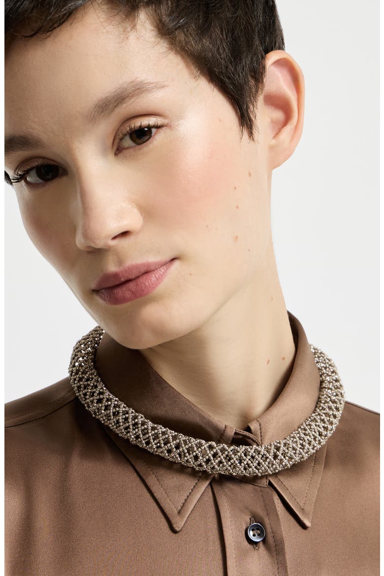 Sterling silver choker, Alternate, color, Silver
