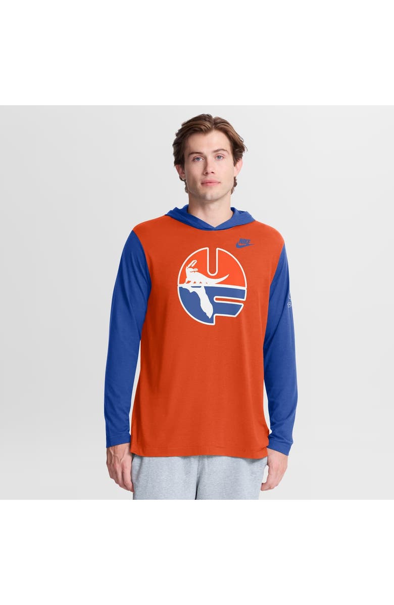 Nike Men's Nike Orange/Royal Florida Gators Campus Legacy Tri-Blend Long Sleeve Hooded T-Shirt, Main, color, Orange