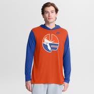 Nike Men's Nike Orange/Royal Florida Gators Campus Legacy Tri-Blend Long Sleeve Hooded T-Shirt
