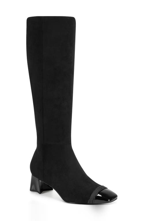 Karl Lagerfeld Paris Shivon Knee High Cap Toe Boot In Black