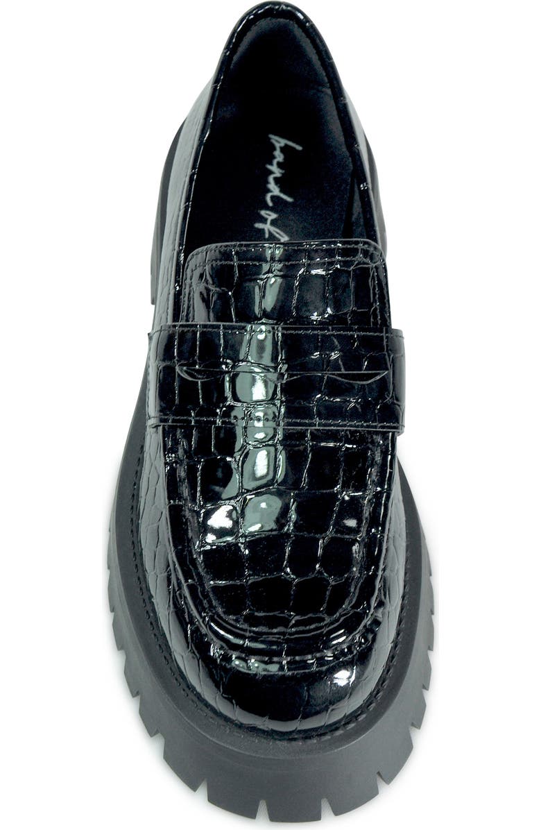 band of the free Lark Croc Embossed Platform Penny Loafer, Alternate, color,