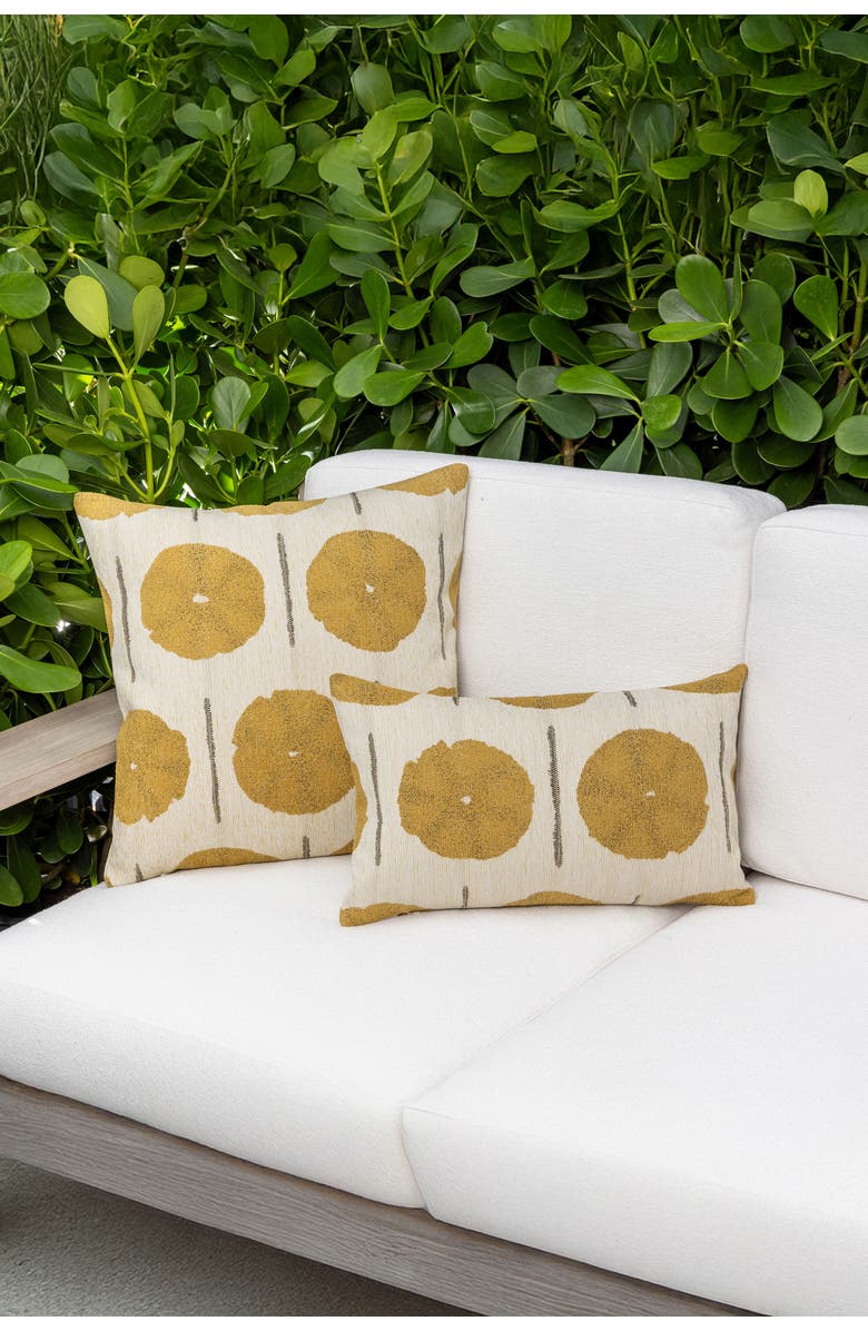 Elaine Smith Solstice Jacquard Indoor & Outdoor Woven Accent Pillow, Alternate, color, Gold