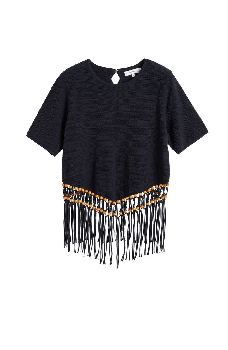 Chinti & Parker Laura Whitmore Beaded Top, Alternate, color, Black