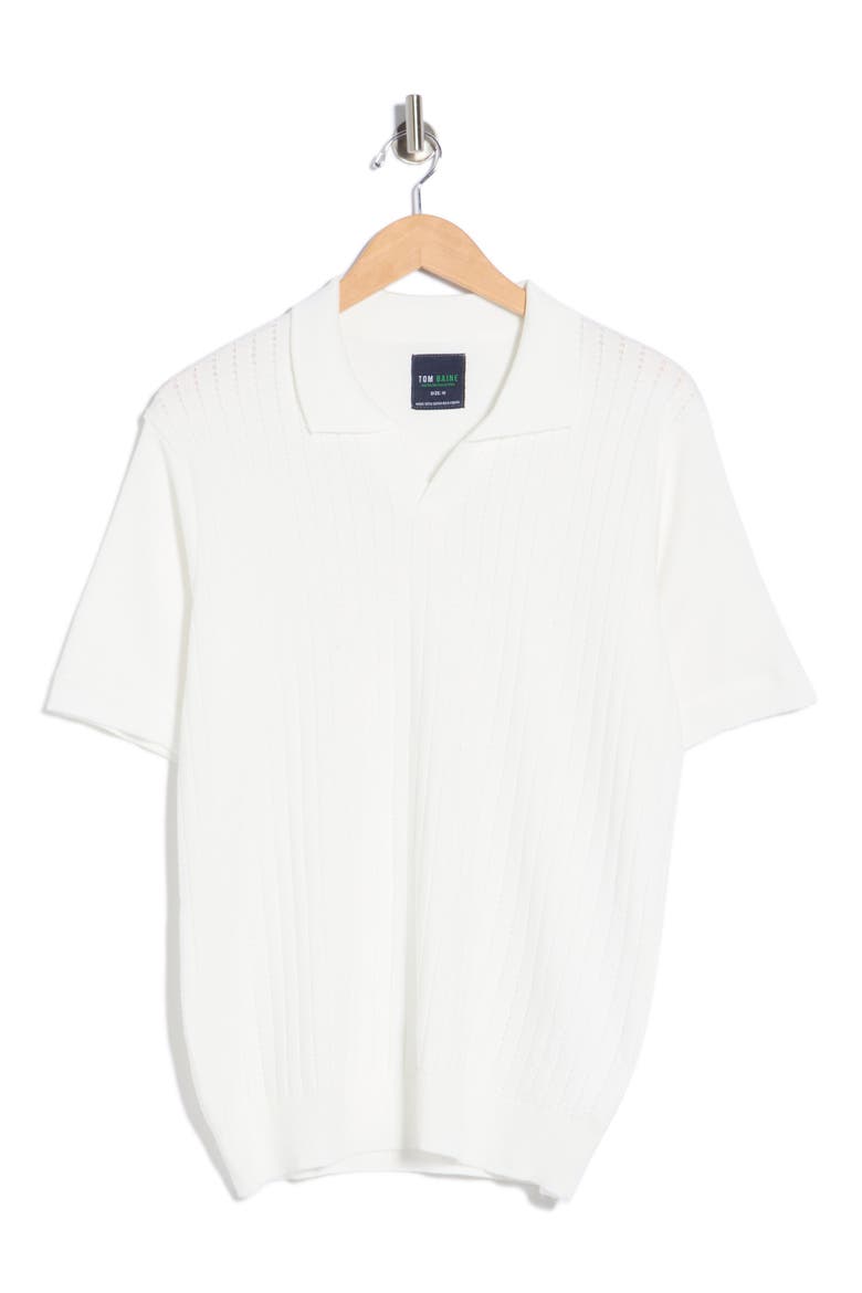 Johnny Collar Knit Polo Sweater, Alternate, color, WHITE