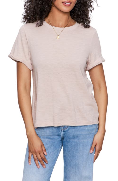 Sanctuary Perfect Roll Sleeve Cotton T-shirt In Pink