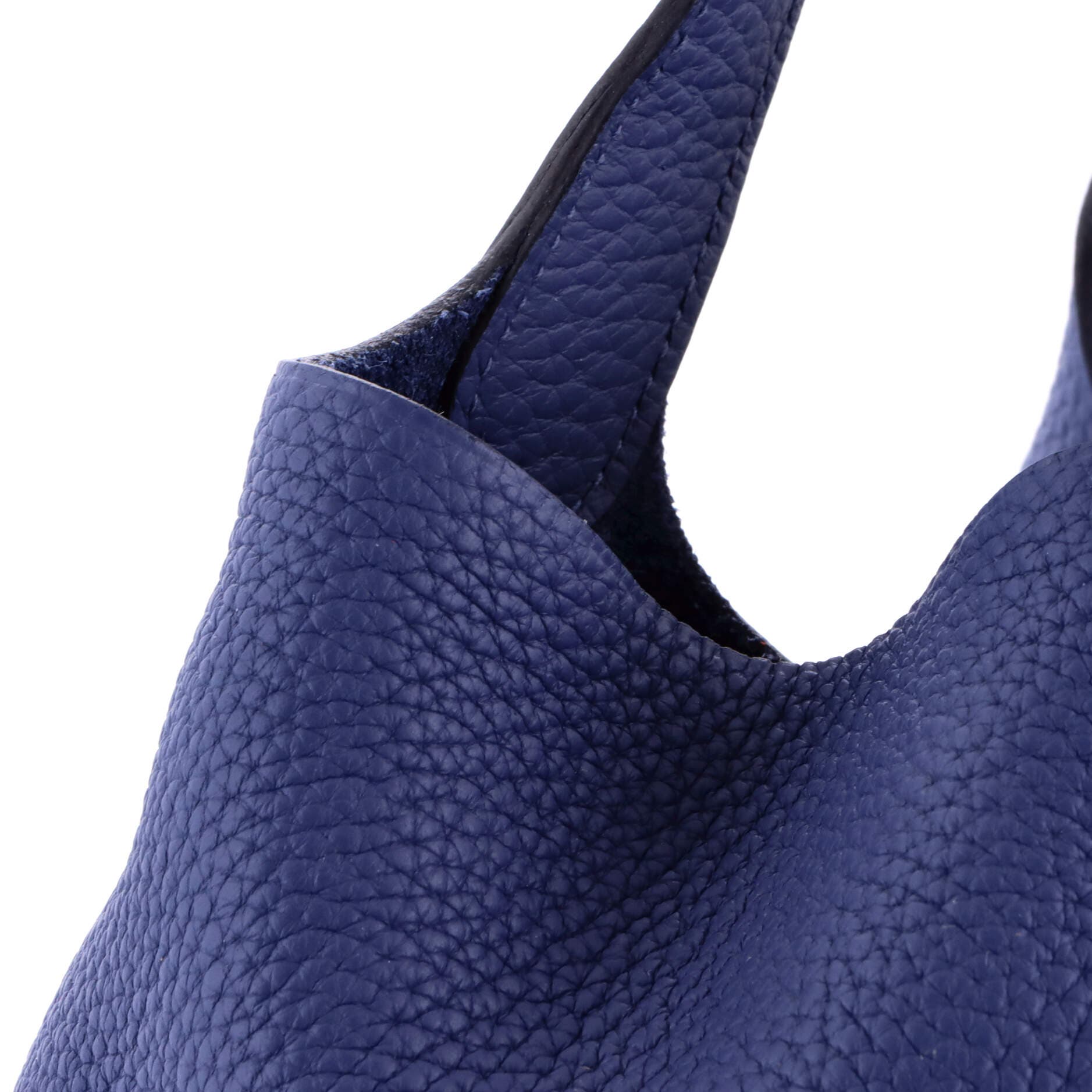 Pre-Owned Hermes Picotin Lock Bag Clemence MM, Alternate, color, Bleu Brighton