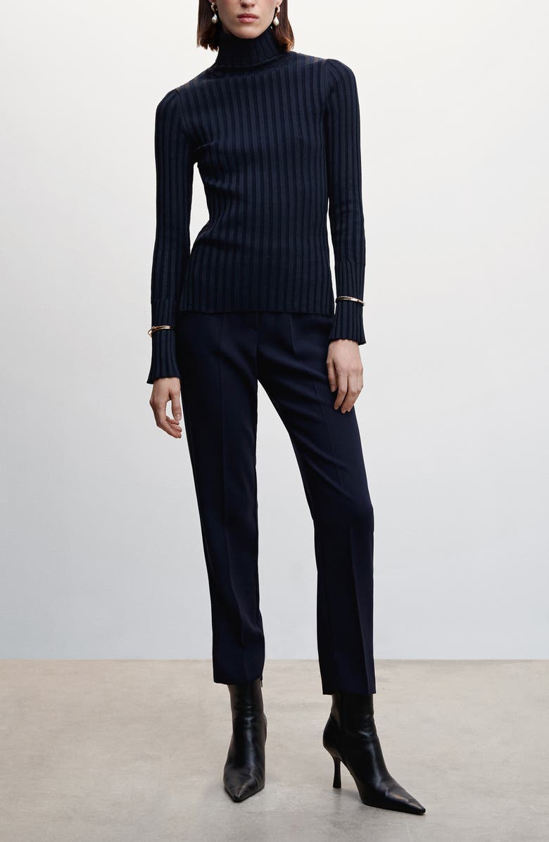 MANGO Relaxed Fit Straight Leg Trousers, Alternate, color, 