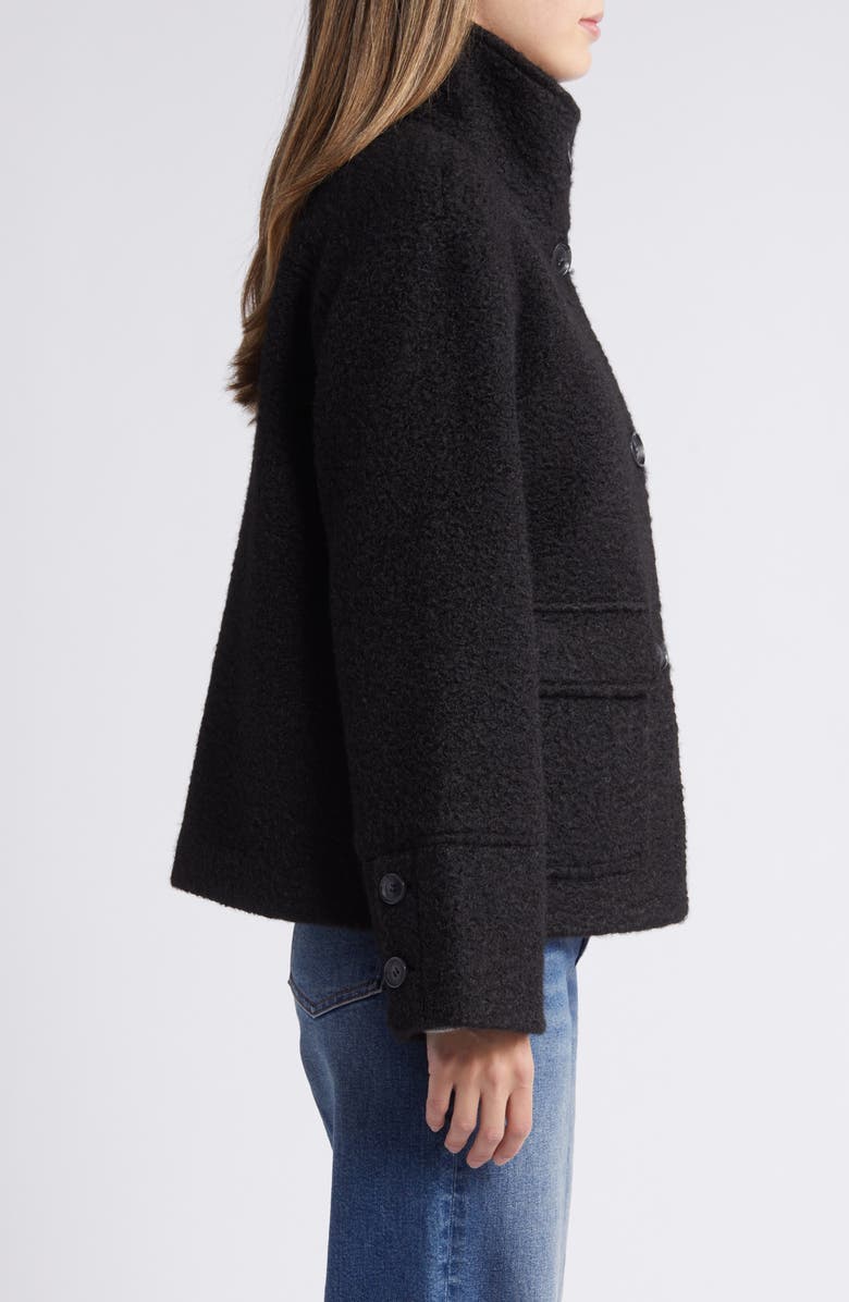 Sam Edelman Stand Collar Pressed Bouclé Jacket, Alternate, color,