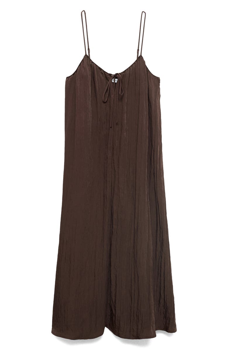 MANGO Crinkle Slipdress, Alternate, color, Brown