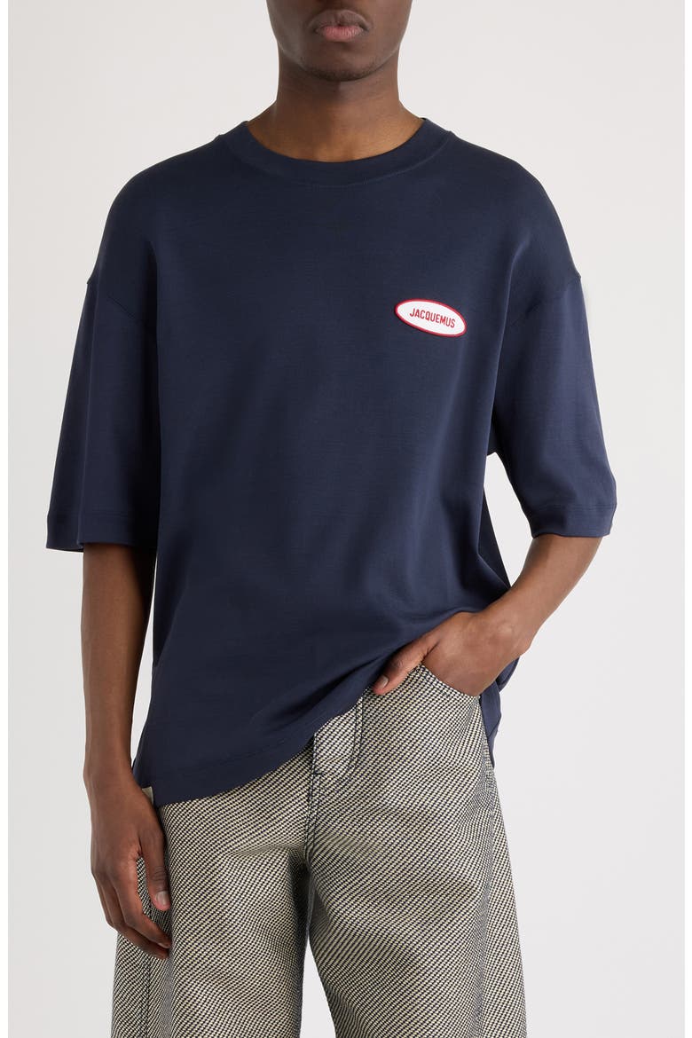 Le-T-Shirt Stazione Logo Patch T-Shirt, Main, color, STATION PATCH NAVY