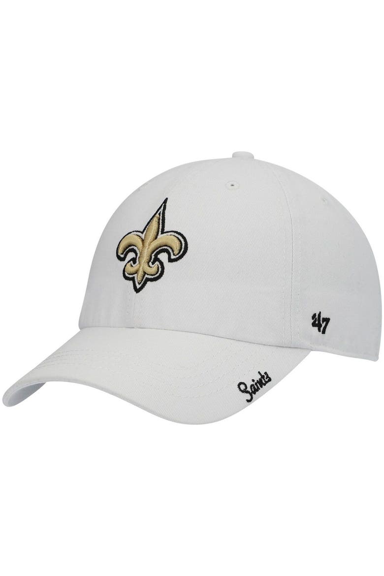 Women's '47 White New Orleans Saints Miata Clean Up Logo Adjustable Hat, Main, color, White